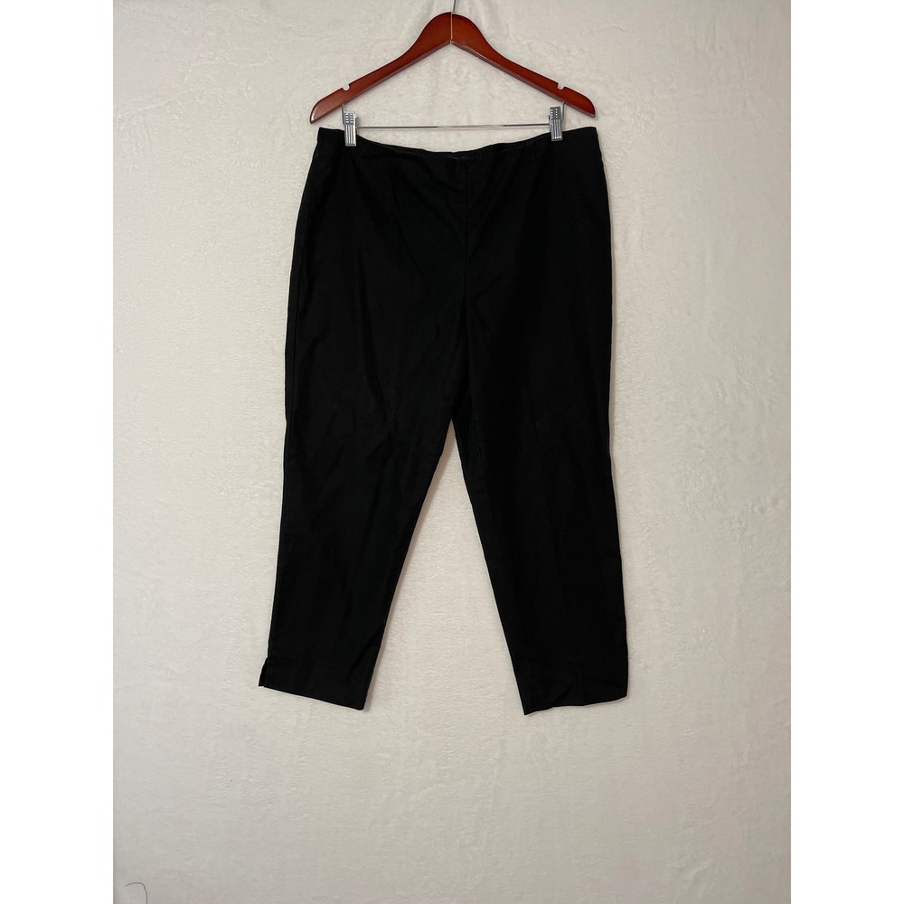 Lafayette 148 New York Womens Black Side Zip Ankle Pants Size 14 Carer Office